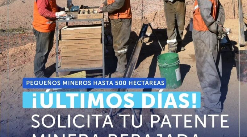 El jueves 17 de octubre es el último día para postular a rebaja de patente minera